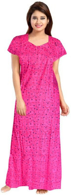 zalya Women Nighty(Pink)
