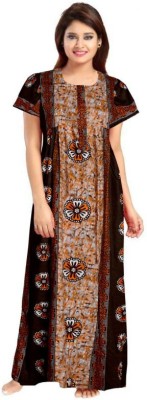 MUDRIKA Women Nighty(Brown)