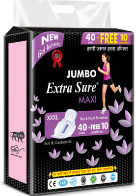Extra Sure Gel Technology sanitary Pad Pack of 01 Sanitary Pad(Pack of 50)