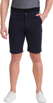 PARX Solid Men Blue Basic Shorts