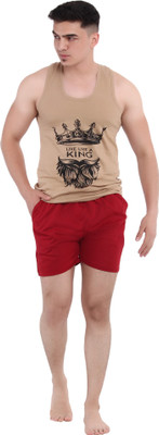 GTwo Solid Men Maroon Basic Shorts