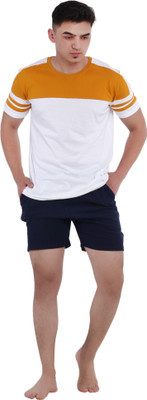 GTwo Solid Men Blue Basic Shorts