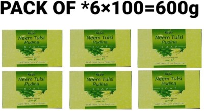 KAIPO Pure & Primium Neem Tulsi Pudina Soap ( 6X100=600g) ( Pack Of - 6)(6 x 100 g)