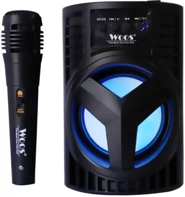 WOOS Ws-03 Speaker With Mic Super Bass Bluetooth Wireless & compatible for phones 5 W Bluetooth Home Theatre(Black, Stereo Channel)