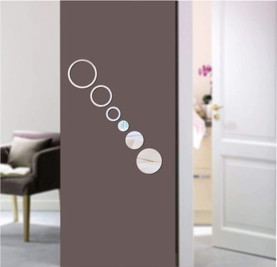 Psychedelic Collection 20 cm decorative circle set silver acrylic sticker Self Adhesive Sticker(Pack of 1)
