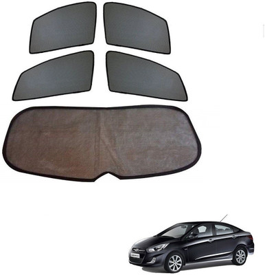 KOZDIKO Side Window, Rear Window Sun Shade For Hyundai Verna Fluidic(Black)