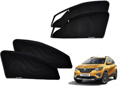 RAKRISH Rear Window, Side Window Sun Shade For Renault Triber(Black)