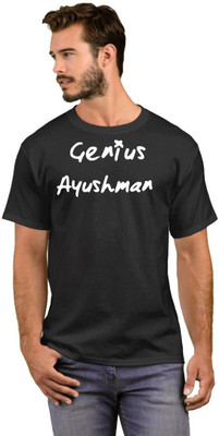 GNS National Printed Men Round Neck White, Black T-Shirt