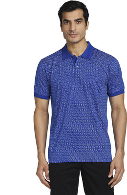 COLORPLUS Printed Men Polo Neck Blue T-Shirt