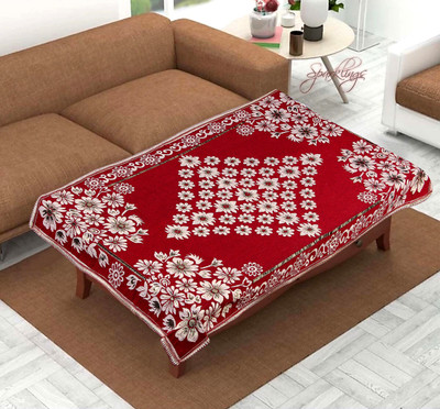 Sparklings Cotton 4 Seater Floral Table Cover(Maroon)