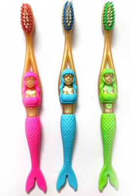 Yunicron Max Stylish Mermaid Extra Soft Kids Toothbrush Extra Soft Toothbrush(Pack of 3)