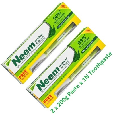 Neem ACTIVE TOOTHPASTE WITH BRUSH Toothpaste(400 g, Pack of 2)