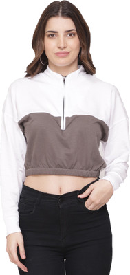3AM Casual Color Block Women White, Brown Top