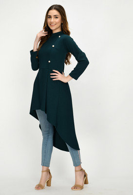 Arbiter Collection Casual Solid Women Green Top