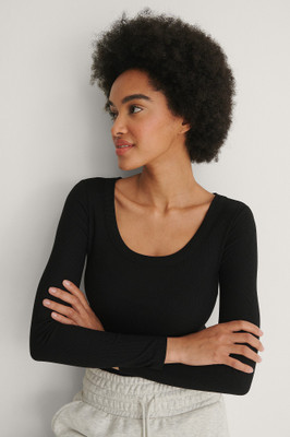 Redamancii Casual Solid Women Black Top