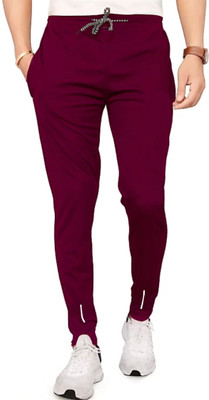 kdsn Solid Men Maroon Track Pants
