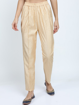 Vishudh Regular Fit Women Beige Trousers