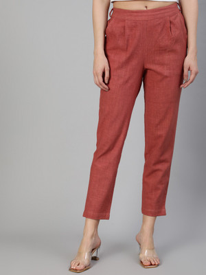 Jaipur Kurti Regular Fit Women Red Trousers