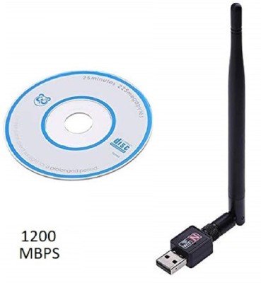 FITUP ™Mini 1200 Mbps / 2.0 USB Wi-Fi Dongle 802.in Wireless Network High Antenna USB Adapter(Black)