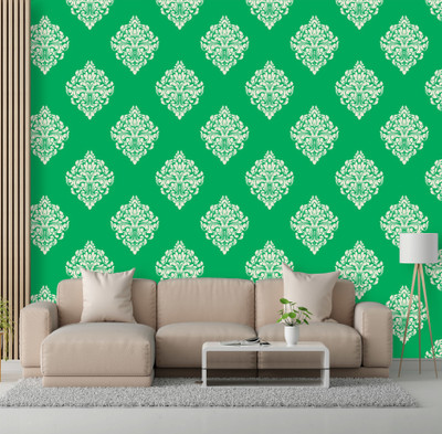We Kreate Vinyl Decorative Green Wallpaper(L x W: 250 cm x 45 cm)