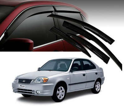 zrafashion For Non-convertibles Front, Rear Wind Deflector(Tinted HYUNDAI Accent)