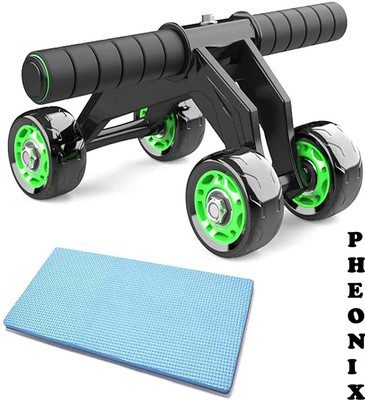 Pheonix 4 Wheels Power Wheel Triple Abdominal Roller Abs Workout Fitness Machine Ab Exerciser(Multicolor)