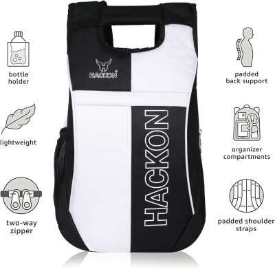 Hackon BACKPACK LOPTOP 26 L Laptop Backpack(Black, White)