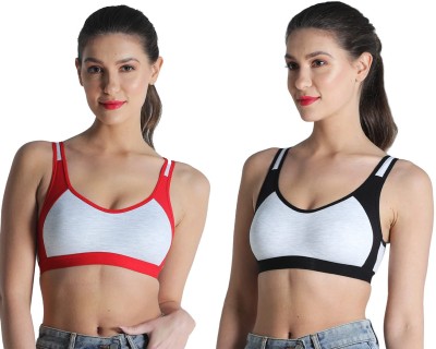 deevaz Women Sports Non Padded Bra(Black, Red)