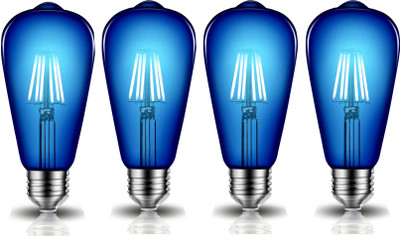 Hybrix 4 W Basic Decorative E27 LED Bulb(Blue, Pack of 4)