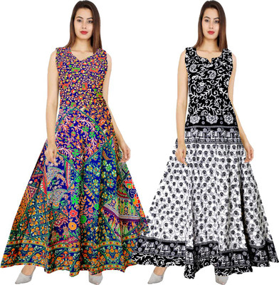Neepy Anarkali Gown(Blue, Black)