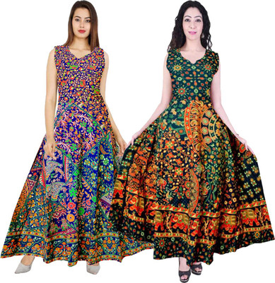 Neepy Flared/A-line Gown(Blue, Green)