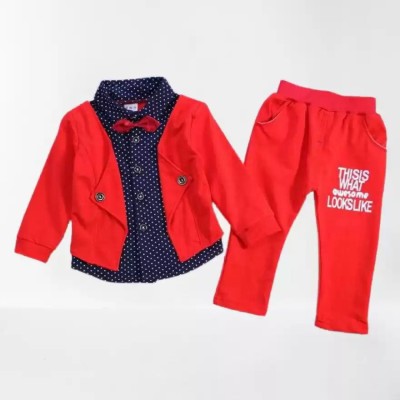 MAYRA FASHION Baby Boys & Baby Girls Casual Jacket Pant(RED)