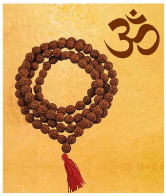 Gouri Poshak Rudraksh Jap Mala, Wood Brown Rudraksha Jaap Mala 109 Beads 8 MM Wood Chain