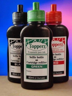 topperz FOUNTAIN PEN Ink Bottle(Pack of 3, Ink Color - Red, Green, Black)