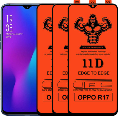 Laxdom Edge To Edge Tempered Glass for OPPO R17(Pack of 3)