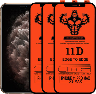 Laxdom Edge To Edge Tempered Glass for Apple iPhone XS Max(Pack of 3)