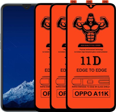 Laxdom Edge To Edge Tempered Glass for OPPO A11K(Pack of 3)