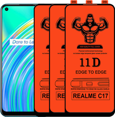 HQ Protection Edge To Edge Tempered Glass for REALME C17(Pack of 3)