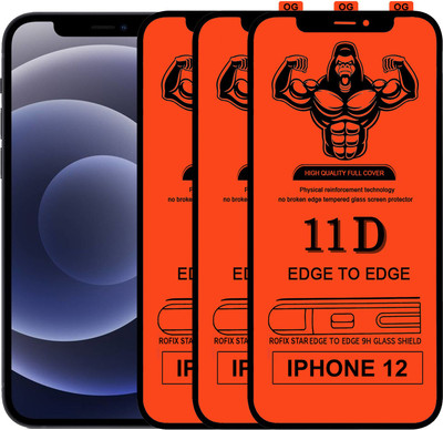 Laxdom Edge To Edge Tempered Glass for APPLE IPHONE 12(Pack of 3)