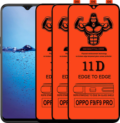 Laxdom Edge To Edge Tempered Glass for Oppo F9(Pack of 3)