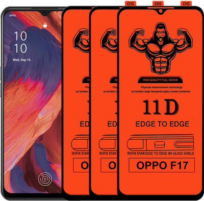 Laxdom Edge To Edge Tempered Glass for OPPO F17(Pack of 3)
