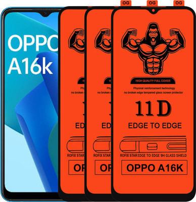 HQ Protection Edge To Edge Tempered Glass for OPPO A16K(Pack of 3)