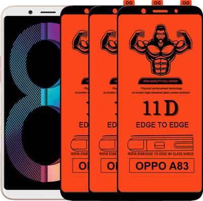 Laxdom Edge To Edge Tempered Glass for Oppo A83(Pack of 3)