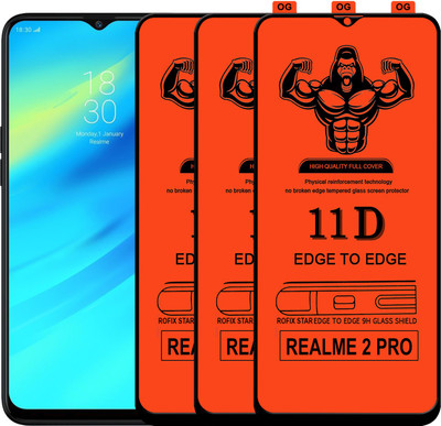 Laxdom Edge To Edge Tempered Glass for Realme 2 Pro(Pack of 3)