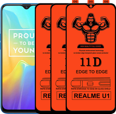 HQ Protection Edge To Edge Tempered Glass for Realme U1(Pack of 3)