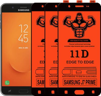 Laxdom Edge To Edge Tempered Glass for Samsung Galaxy J7 Prime(Pack of 3)