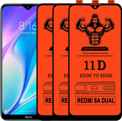 HQ Protection Edge To Edge Tempered Glass for REDMI 8A DUAL(Pack of 3)