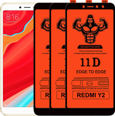Laxdom Edge To Edge Tempered Glass for Mi Redmi Y2(Pack of 3)