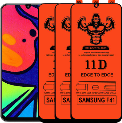 Laxdom Edge To Edge Tempered Glass for SAMSUNG GALAXY F41(Pack of 3)