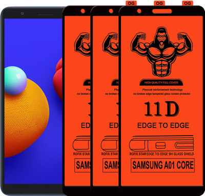 Laxdom Edge To Edge Tempered Glass for SAMSUNG GALAXY A01 CORE(Pack of 3)